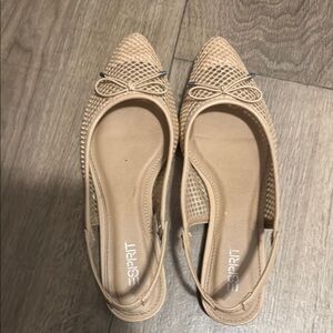 Esprit Tan Flats with Woven Texture